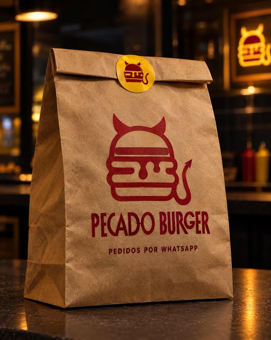 Bolsa de delivery kraft con el logo