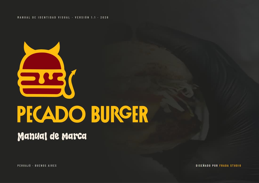 Portada del manual de marca de Pecado Burger